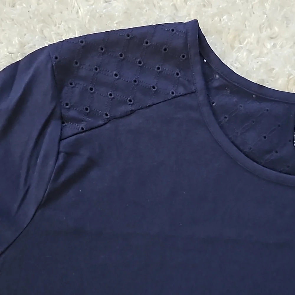 Pajama loungewear set With Eyelet Embroideries